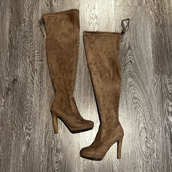 Light Brown Over The Knee Boots Size 8 - Picture 1 of 5